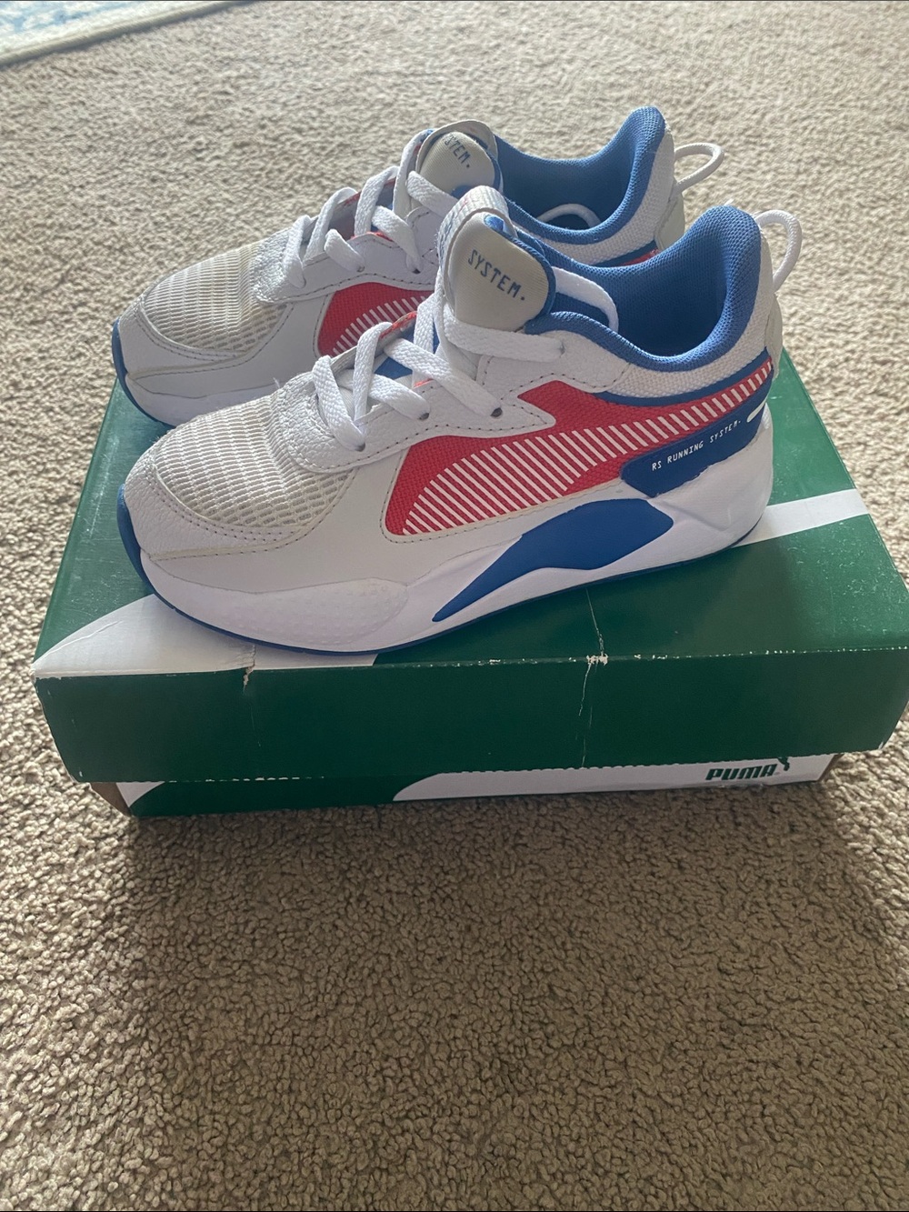 Puma Kids White, Red & Blue Athletic Sneakers